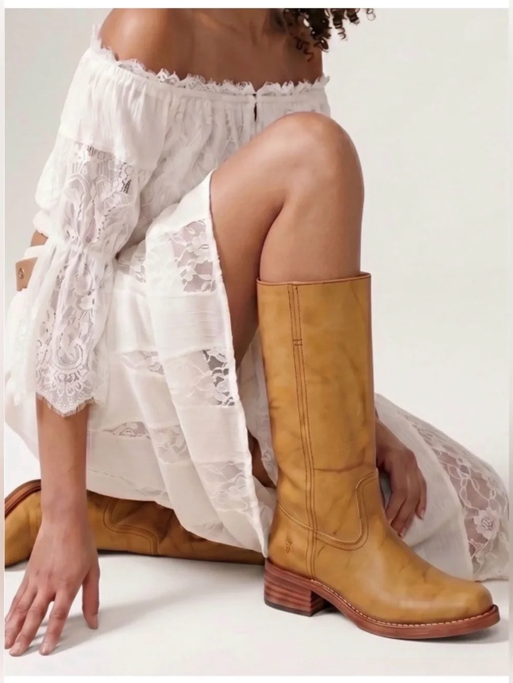 NEW FRYE Campus 14L Boots in Banana Sz: 9.5 Genuine Leather Tall Boots $498